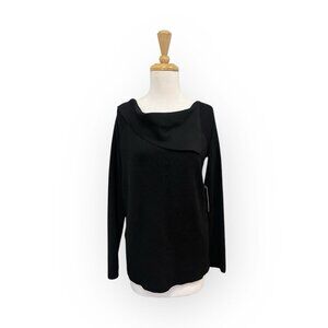 Rachel Zoe Black Asymmetric Neckline Sweater Size L Large